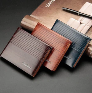 Fashion Men's Bifold Leather Wallet ID Credit Card Holder Billfold Purse Clutch - Picture 1 of 30