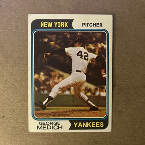 1974 Topps Baseball George Medich New York Yankees Card #445