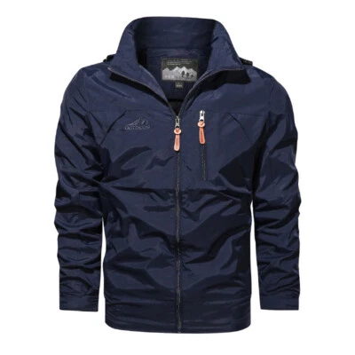 Men's Outdoor Jackets Mountaineering Hooded Windproof Ziper Sport Casual Jackets - Image 1 of 4