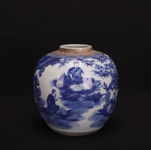 Vaso personalità porcellana blu e bianca pittura a mano arte fine da collezione - Foto 1 di 8