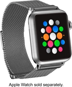 PT-AWB42SMB Platinum Genuine Magnetic Stainless Steel Mesh 42mm44mm Silver - Picture 1 of 7