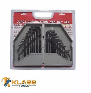 30 Piece Combination Hex Key Set, MM and SAE by KlassTools - Picture 1 of 3
