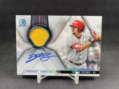 2017 BOWMAN CHROME BASEBALL DYLAN COZENS CAR-DC PROSPECT JERSEY AUTO 083/150 - Image 1 of 2