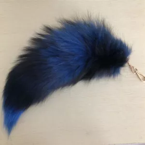 40 cm 16" Azul Real Cola de Piel de Zorro Llavero Bolso de Coche Cartera Accesorios Juguetes con Cosplay - Imagen 1 de 1