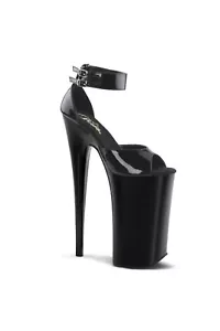 Sandalia Pleaser USA Beyond-089 negra charol plataforma D'Orsay 10" tacón UK8 - Imagen 1 de 4
