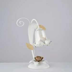 Lumetto abat jour classico in ferro battuto bianco shabby chic 1 luce bon-566 - Picture 1 of 1