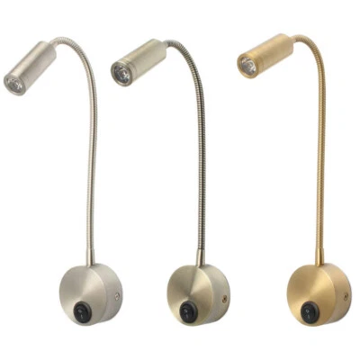 Gooseneck 3W Wall Sconces Lamp Bedside Light Fixture Switch Cabinet Spotlight - Image 1 of 4