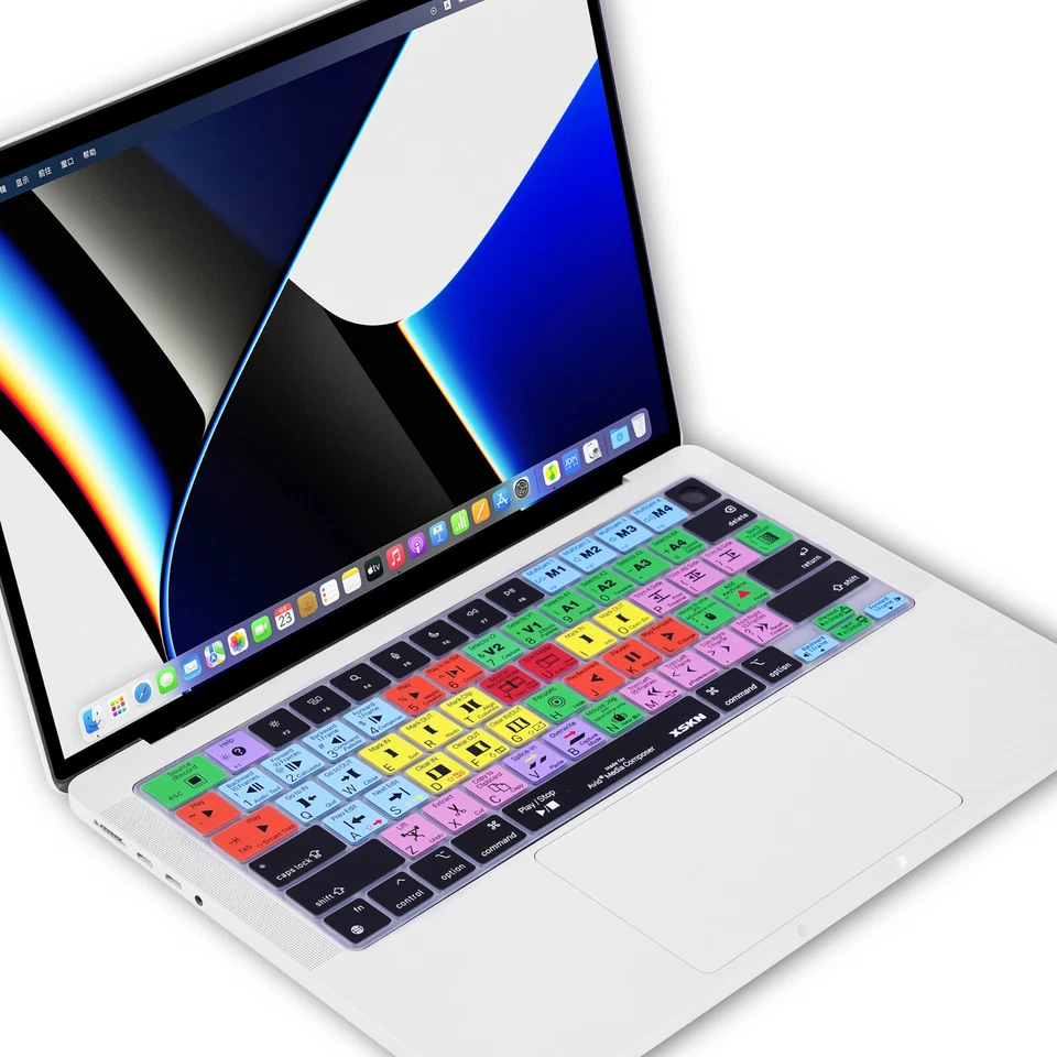 XSKN Avid Media Composer Keyboard Cover for Macbook Air 13.6/15.3 M2 M3 M4 - Image 1 of 4
