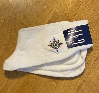 Par de calcetines de vestir vintage talla 9-11 brújula bordados nuevo stock antiguo Foto 1 de 4