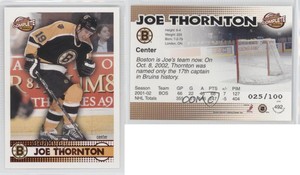 2002-03 Pacific Complete Red /100 Joe Thornton #492