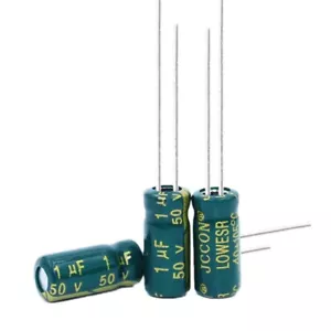 500pcs 1uF 50V Radial Electrolytic Capacitors 105°C 5x11mm - Picture 1 of 3