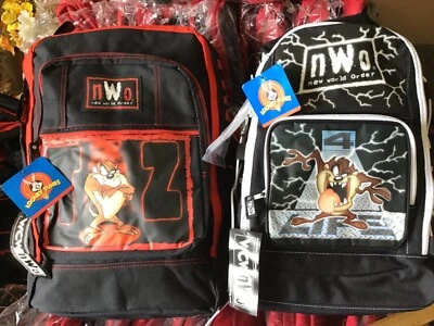 Vintage WCW Vs NWO Taz Looney Tunes Backpack Wolf Pack Rare Retro New with Tags!