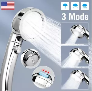 3 Mode High Pressure Showerhead Handheld Shower Head with ON/Off/Pause USA - Picture 1 of 12
