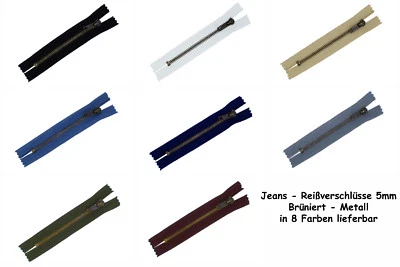 Jeans - Reißverschluss JB Metall Brüniert nicht-teilbar 5mm Jeansreissverschluss - Bild 1 von 2
