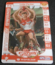 2017 AFL Teamcoach Footy Powers # FP-16 Luke Parker Sydney Swans.