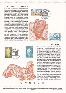 Document philatélique 1er jour 50- 1998 Unesco Ile de Pâques & Pompéi - Picture 1 of 1