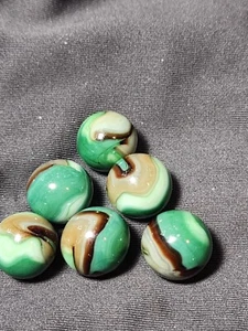 6 HTF 5/8" HAND SELECTED JABO CLASSIC MARBLES $6.99 LOT G 10 - Bild 1 von 2