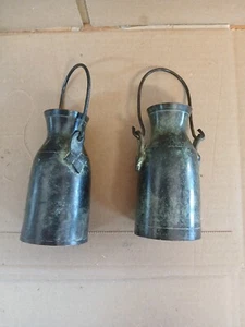 2 Vintage Small Brass Brass Milk Cans - Picture 1 of 2