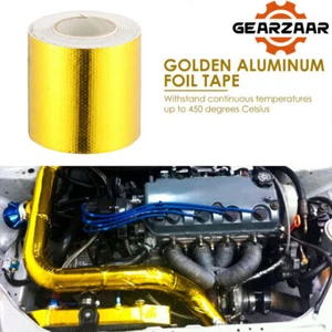 2"x 16'Adhesive Exhaust Header Turbo Manfold Pipe Aluminum Heat Shield Wrap Tape - Picture 1 of 19