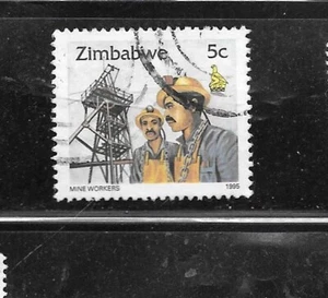 ZIMBABWE SC# 724 1996 5c MINE WORKER DEFINITIVE POSTALLY USED XF  STAMP - Picture 1 of 1