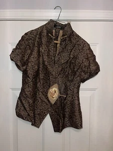 Chalecos estilo chino para mujer pasarela bordado malla chaleco chaleco tops (QS21) - Imagen 1 de 4