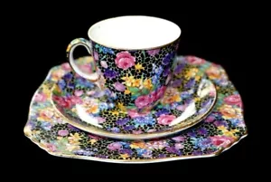 Beautiful Royal Winton Grimwades Chintz Hazel Coffee Trio - Picture 1 of 7