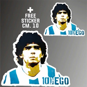Adesivo diego maradona napoli sticker decal aufkleber + 1 FREE STICKER CM. 10 - Foto 1 di 3