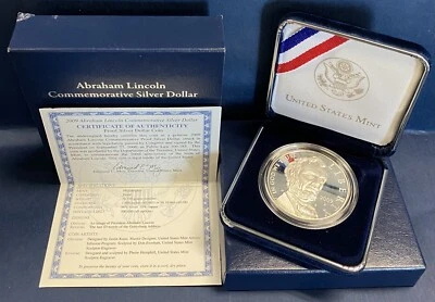 2009 Abraham Lincoln Commemorative Silver Dollar Proof cd - Image 1 of 4
