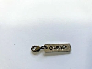 Natural Life double sided 2 toned charm dangle clip. COURAGE - Picture 1 of 2