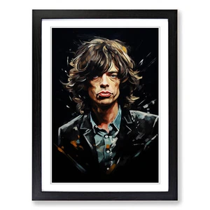 Mick Jagger konzeptioneller Wandbilddruck gerahmte Leinwand Bild Poster Deko - Bild 1 von 8