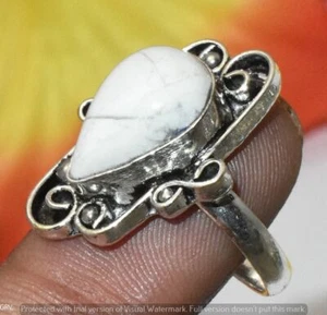 Howlite Gemstone Ring 925 Silver Plated Us Size 8" U319-E160 - Picture 1 of 1