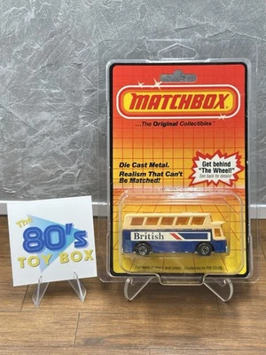 Matchbox British Airways Airport Coach on Card Superfast No. 65 1983 White Blue - Image 1 of 4