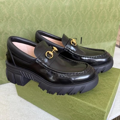 Mocasín Gucci Mujer con Mordida de Caballo Cuero Negro 656869, Talla 40+ Foto 1 de 4