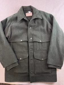 Filson Mackinaw Wool Cruiser Jacket Green Men’s Size 46 Vintage - Picture 1 of 10