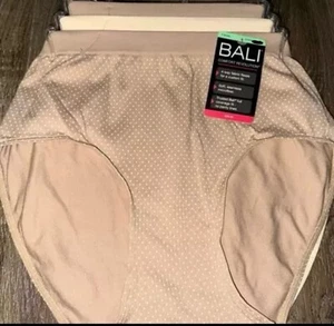 Bali ~ 3-Pair Women's Brief Underwear Panties Stretch Nylon Microfiber ~ 6/7 - Picture 1 of 5