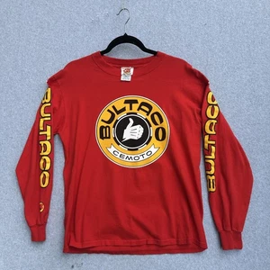 Bultaco Cemoto Shirt Herren Medium Rot Langarm Motorrad Motocross Grafik - Bild 1 von 9