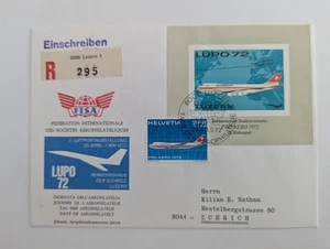 Schweiz Flugpost Sonderbeleg Lupo 72 - Bild 1 von 4