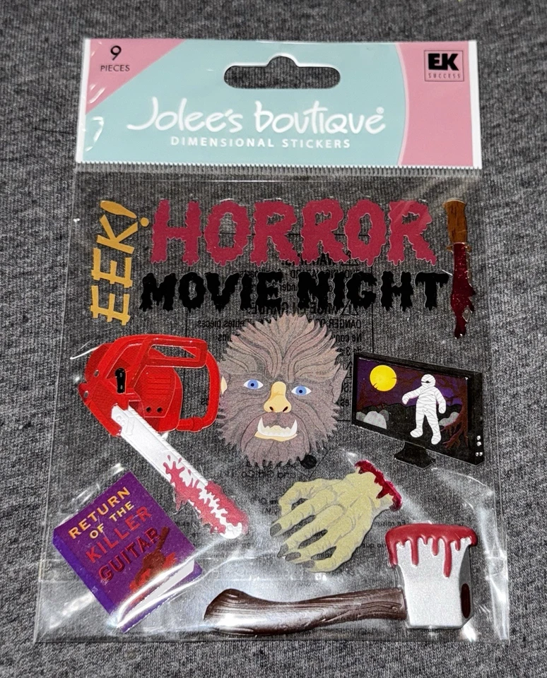 RARE Jolee's Boutique Horror Movie Night Halloween Scrapbooking Sticker - Image 1 of 1