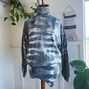 Young Fabulous & Broke Green Boho Tie Dye Turtleneck Sweater Dress XS Beach - Picture 1 of 12