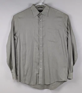 Lands End Oberhemd Herren 16,5-37 Tall beige gestreift super fein 2-fädig Garn - Bild 1 von 7