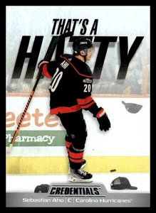 2024-25 UD Credentials That's Hatty TH-SA Sebastian Aho - Carolina Hurricanes - Picture 1 of 2