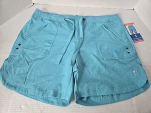 Free Country Stretch Women Tropical Turquoise Shorts Size XXL With Pockets - Picture 1 of 7