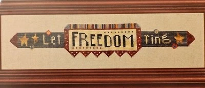 Heart in Hand LET FREEDOM RING Counted Cross Stitch Pattern by Cecilia Turner  - Image 1 of 4