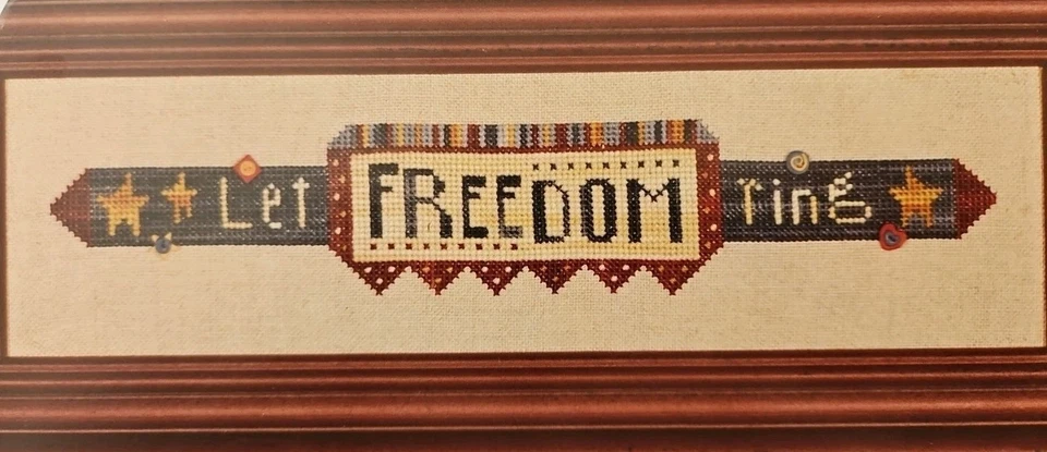 Heart in Hand LET FREEDOM RING Counted Cross Stitch Pattern by Cecilia Turner  - Image 1 of 4