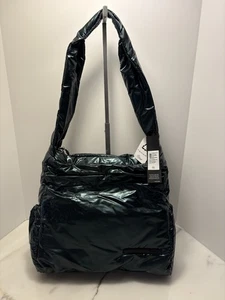 Tahari Bardot Hunter Green Purse Puffer Shoulder Bag Tote New NWT $89 Peacock - Picture 1 of 9