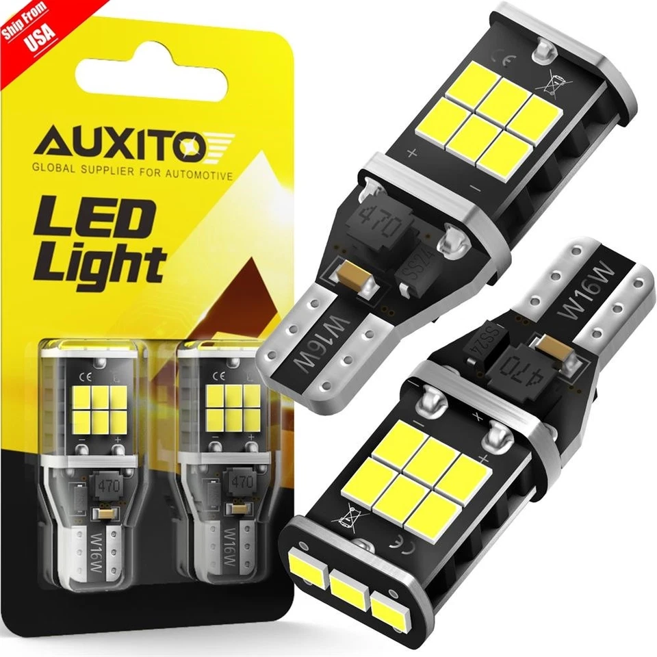 AUXITO T15 LED Bulbs Car Backup Reverse Light 912 921 Super Bright 6000K White - Imagem 1 de 4