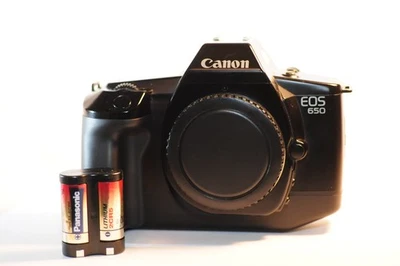 Canon EOS 650 35mm FILM SLR Analog camera body GR-30 Grip battery works but READ - Image 1 of 4