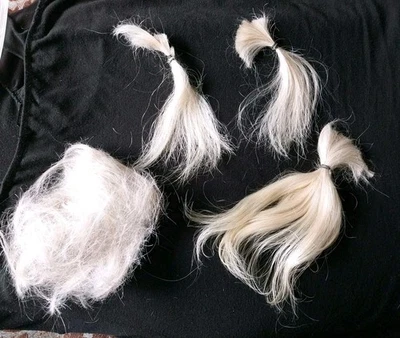 DIRTY BLONDE HUMAN HAIR HAIRCUT  PONYTAIL WIG MALE TOUPEE REBORN DOLLS - Image 1 of 4