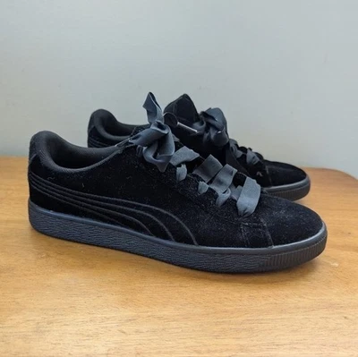 Cadarços de fita para tênis de veludo preto Puma - Imagem 1 de 4