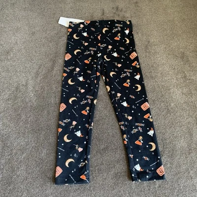 Carters 4T Toddler Girls Halloween Leggings Pants Bottoms Black/Orange Graphic - Imagem 1 de 4